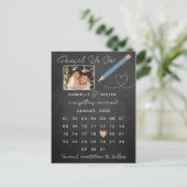 "Potlood us in" Moderne Agenda sparen de Datum Aankondigingskaart (Staand voorkant)