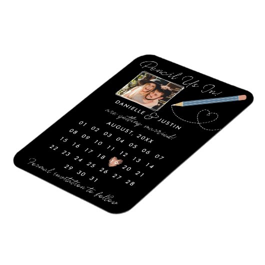 "Potlood us in" Moderne Agenda sparen de Datum Magneet (Linkerzijde)