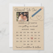 "Potlood us in" Moderne kalender Save The Date (Voorkant)