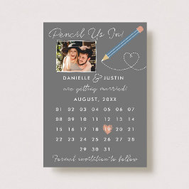 "Potlood us in" Moderne kalender Save The Date