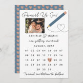 "Potlood us in" Moderne kalender Save The Date (Voorkant / Achterkant)