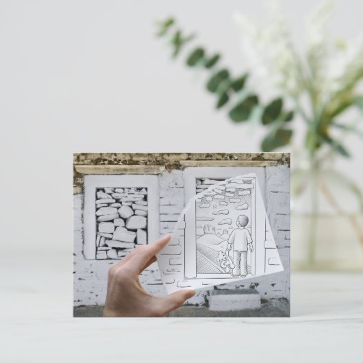 Potlood versus Camera - het Dromen van het Kind Briefkaart (Staand voorkant)