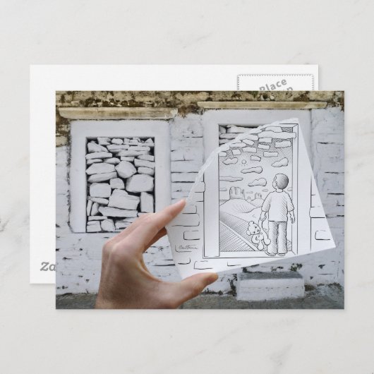 Potlood versus Camera - het Dromen van het Kind Briefkaart (Voorkant / Achterkant)