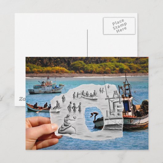 Potlood versus Camera - Meermin Briefkaart (Voorkant / Achterkant)