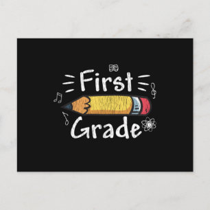 Potlood voor eerste klas leerlingen briefkaart