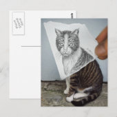 Potlood Vs Camera - 4 Eyes Cat Briefkaart (Voorkant / Achterkant)