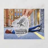 Potlood Vs Camera - Crow Briefkaart (Voorkant)