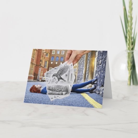 Potlood Vs Camera - Crow Kaart (Voorkant)