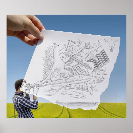 Potlood Vs Camera - Inspiratie Poster (Voorkant)