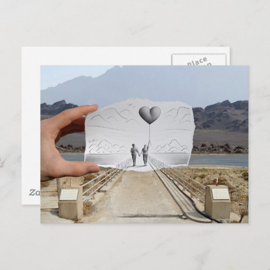 Potlood Vs Camera - Lovers Briefkaart (Voorkant / Achterkant)