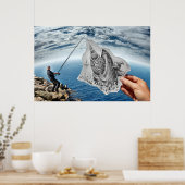 Potlood Vs Camera - Shark Poster (Keuken)