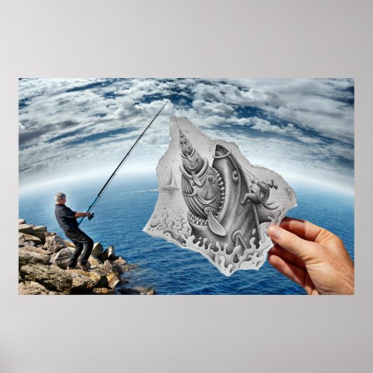 Potlood Vs Camera - Shark Poster (Voorkant)