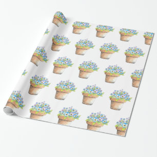 Potlood Waterverf Pansies Cadeaupapier