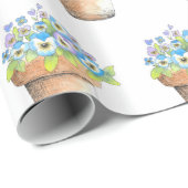 Potlood Waterverf Pansies Cadeaupapier (Rol Hoek)