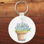 Potlood Waterverf Pansies Sleutelhanger (Achterkant)
