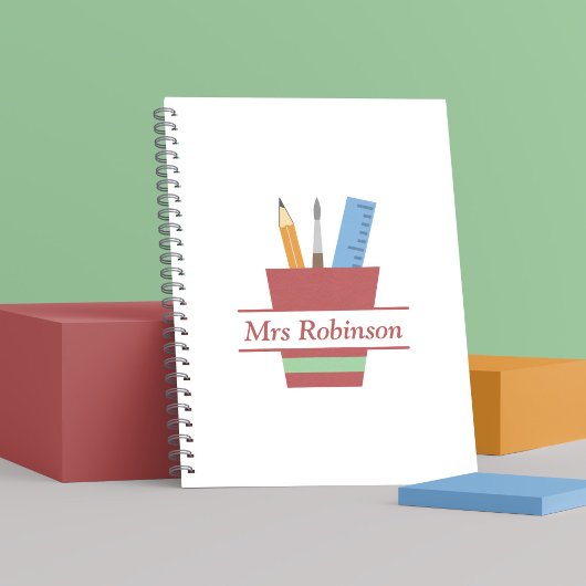 Potloodhouder Monogram Docent Bedankt Gift Notitieboek