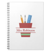 Potloodhouder Monogram Docent Bedankt Gift Notitieboek (Voorkant)