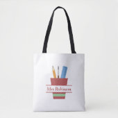 Potloodhouder Monogram Docent Bedankt Gift Tote Bag (Voorkant)