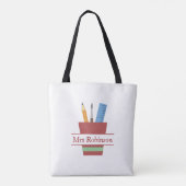 Potloodhouder Monogram Docent Bedankt Gift Tote Bag (Achterkant)
