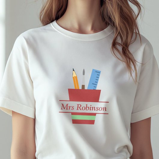 Potloodhouder Monogram Docent Bedankt Gift Tri-Blend Shirt