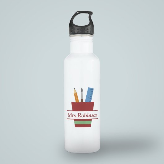 Potloodhouder Monogram Docent Bedankt Gift Waterfles