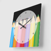 potloodkleuren * kies uw achtergrondkleur vierkante klok (Hoek)