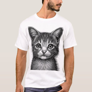 potloodkunst kat t-shirt