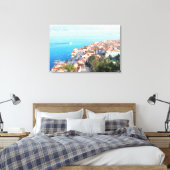 potloodschets-effect van het Maggiore-meer op doek Canvas Afdruk (Insitu (Slaapkamer))
