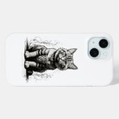 Potloodschets van een knappe kat Case-Mate iPhone case (Achterkant (horizontaal))