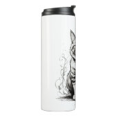 Potloodschets van een knappe kat thermosbeker (Gedraaid links)