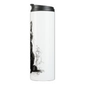 Potloodschets van een knappe kat thermosbeker (Geroteerd rechts)