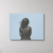 Potloodschets van een meisje  canvas afdruk (Voorkant)