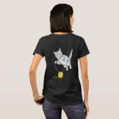 Potloodschets van een speelgoed Tabby-kat T-shirt (Achterkant volledig)