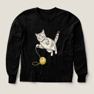 Potloodschets van een Tabby Cat tijdens het spelen