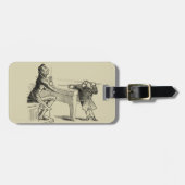 Potloodschets van twee Mannen Spelpoel Bagagelabel (Voorkant horizontaal)