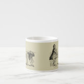 Potloodschets van twee Mannen Spelpoel Espresso Kop (Voorkant)