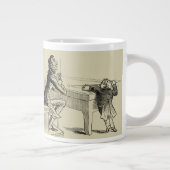 Potloodschets van twee Mannen Spelpoel Grote Koffiekop (Rechts)