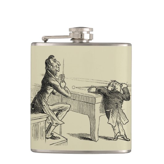 Potloodschets van twee Mannen Spelpoel Heupfles (Voorkant)