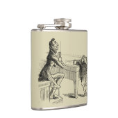 Potloodschets van twee Mannen Spelpoel Heupfles (Rechts)