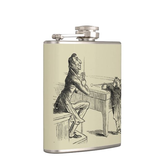 Potloodschets van twee Mannen Spelpoel Heupfles (Rechts)