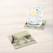 Potloodschets van twee Mannen Spelpoel Kartonnen Onderzetters (Insitu)