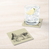 Potloodschets van twee Mannen Spelpoel Kartonnen Onderzetters (Insitu)