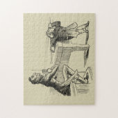 Potloodschets van twee Mannen Spelpoel Legpuzzel (Verticaal)