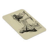 Potloodschets van twee Mannen Spelpoel Magneet (Rechterzijde)