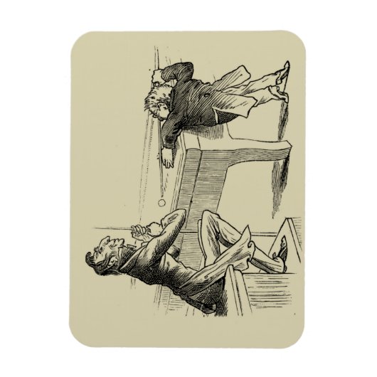 Potloodschets van twee Mannen Spelpoel Magneet (Verticaal)