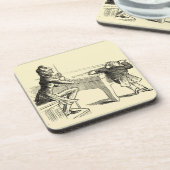 Potloodschets van twee Mannen Spelpoel Onderzetter (Linkerzijde)