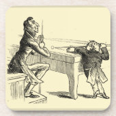 Potloodschets van twee Mannen Spelpoel Onderzetter (Voorkant)