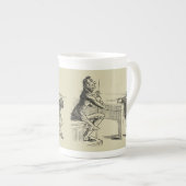 Potloodschets van twee Mannen Spelpoel Porselein Kop (Voorkant rechts)