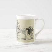 Potloodschets van twee Mannen Spelpoel Porselein Kop (Rechts)