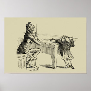 Potloodschets van twee Mannen Spelpoel Poster